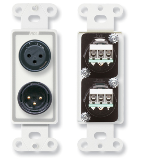 Plaque 2 x XLR3 mâle/femelle - RDL D-XLR2