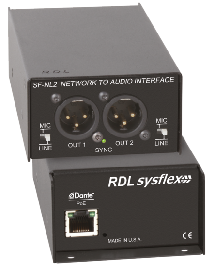 Convertisseur 2 canaux DANTE vers analogique - RDL NL2