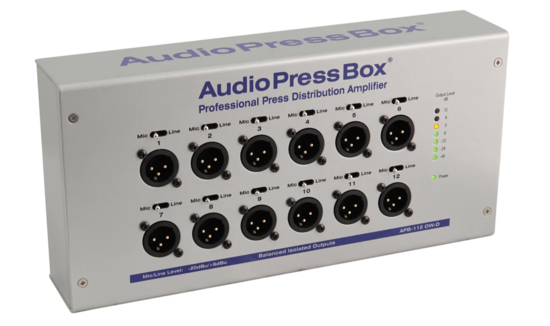 Boitier de presse mural 1 x In Dante, 12 x Out XLR, AudioPressBox