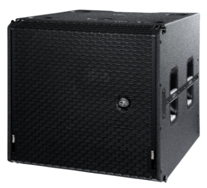 Caisson de grave cardioïde 3x1200W, 46cm+38cm, usage posé ou accroché