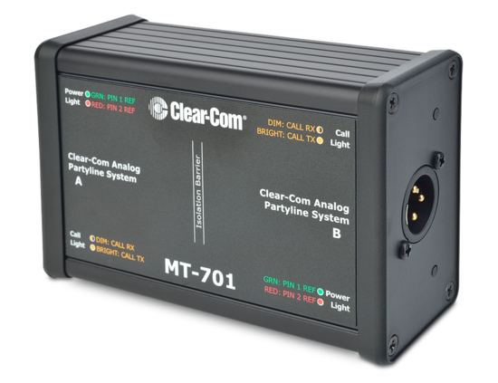 Circuit d isolation entre deux systemes d intercom - Clear-Com MT-701