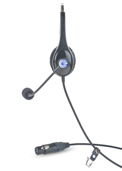Combine micro/casque 1 oreille, Switch micro On/Off, XLR4F Clearcom