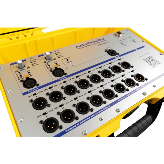 Boitier de presse portable 16 Out et In Dante, Yellow - AudioPress