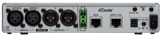 Convertisseur analogique-Dante-analogique 2 canaux XLR