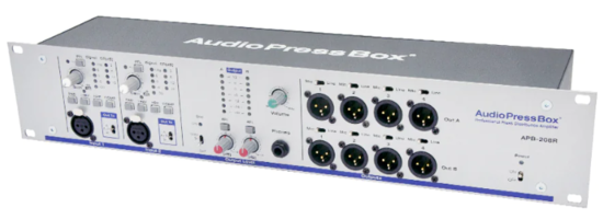 Boitier de presse actif rackable 2xIn/ 8xOut XLR/ 4xLink, APB