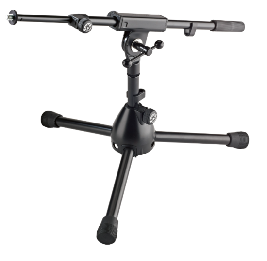 Pied de micro batterie noir avec perchette