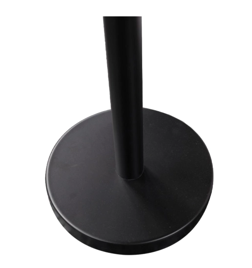 Potelet de signalisation noir avec enrouleur sangle rouge de 3 m.