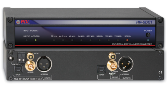 Convertisseur audio numérique universel AES/EBU, coax./opti. S/PDIF, 