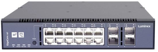 GigaCore 16i - 12x1G-4x10G SFP+ - POE++ 450W Luminex