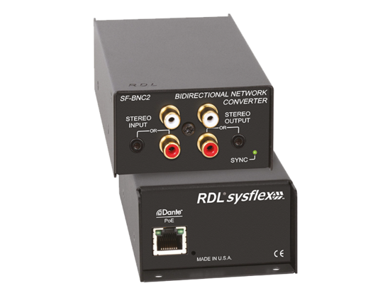 Boîtier interface DANTE 2 x 2 canaux - RDL SF-BNC2