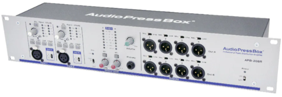 Boitier de presse rackable 2xIn/8xOut XLR/4xLink, Alim redon, APB