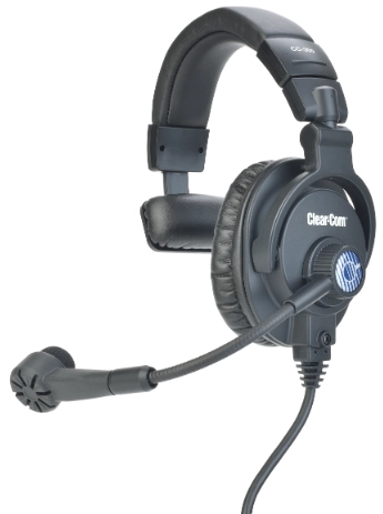 Combiné micro/casque 1 oreillette Clear-Com, switch PTT-400, XLR7F 