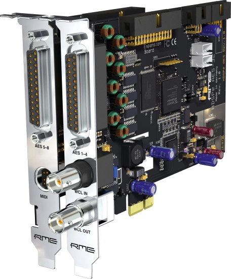 Interface audio PCIe, 32 canaux, 192 kHz, AES/EBU - RME