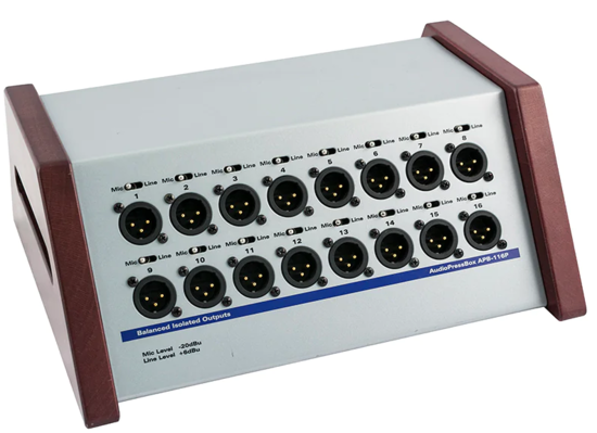 Boitier de presse portable premium 1xIn/16xOut XLR, AudioPress