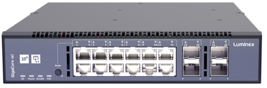 GigaCore 16i - 12x1G-4x10G SFP+ - POE++ 450W Luminex