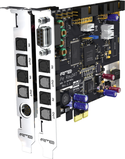 Interface audio PCIe, 72 canaux, 192 kHz, ADAT, AES
