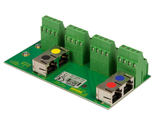 Carte RJ45-bornier pour rail DIN, quatre ports