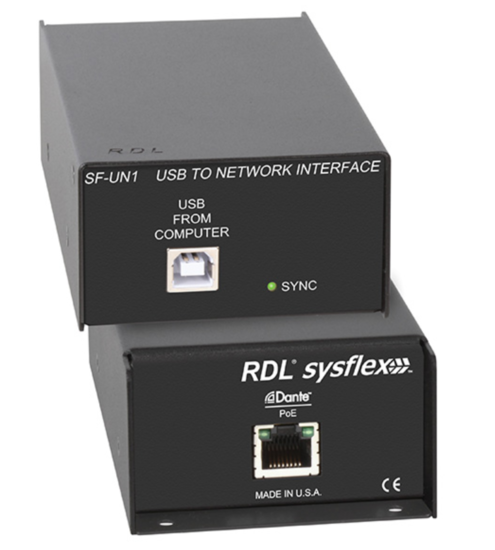 Interface USB type B audio -> 2 canaux DANTE - RDL SF-UN1