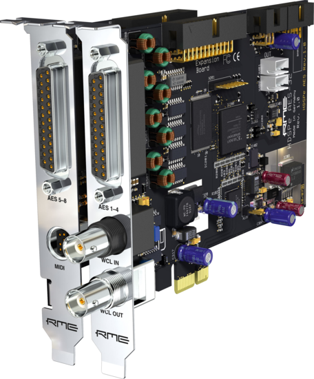 Interface audio PCIe, 32 canaux, 192 kHz, AES/EBU - RME