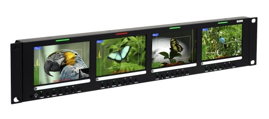 Moniteur vidéo 4 écrans LCD 4,3'' HR, rack 19 2U WohleR