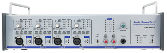 Boitier de presse portable 4xIn/48xOut XLR, AudioPressBox