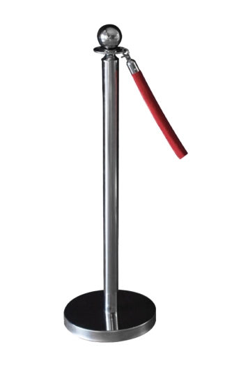 Potelet chromé hauteur 95 cm pour relier des cordons avec crochets