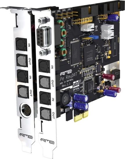 Interface audio PCIe, 72 canaux, 192 kHz, ADAT, AES