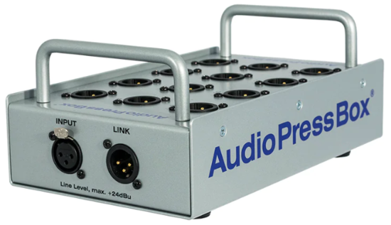 Boitier de presse portable passif 1xIn/12xOut XLR, AudioPressBox
