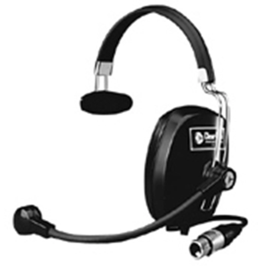 Combiné micro/casque serre-tête léger, 1 écouteur, XLR4 Clearcom