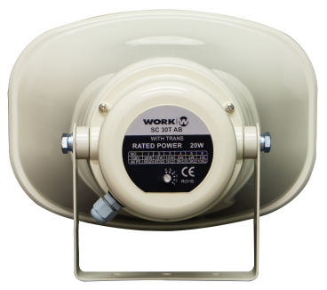 Projecteur de son large bande IP66, 1-3-5-15-30W/100V - ABS