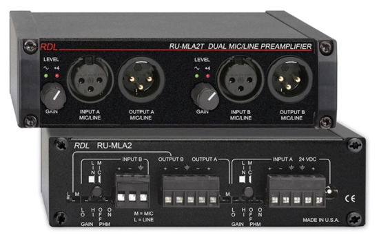 Préamplificateur double Micro/Ligne - RDL RU-MLA2T