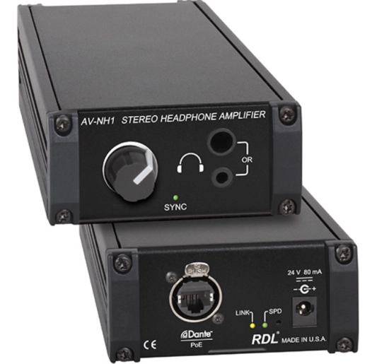 Amplificateur de casque stereo + entrée Ethernet  - RDL AV-NH1