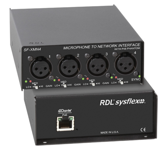 Quadruple préampli micro -> 4 canaux DANTE - RDL SF-XMN4
