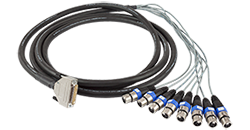 Câble éclaté 4 m - Sub-D25-M vers 8 XLR-F - RTW 