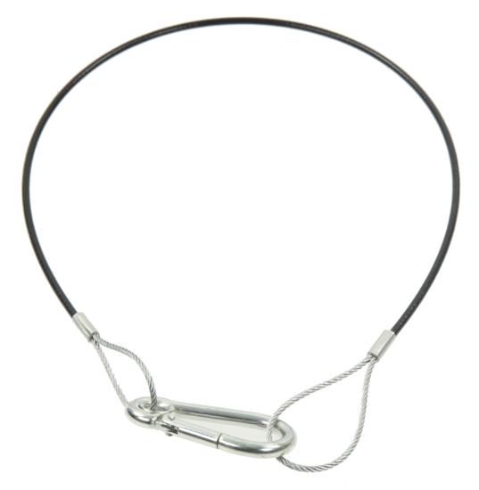 ELINGUE 60CM 4MM GAINE NOIRE MOUSQUETON SECURISé SWL 130KG