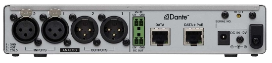 Convertisseur analogique-Dante-analogique 2 canaux XLR