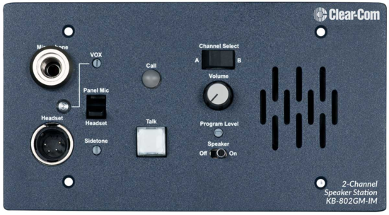 Poste haut-parleur, avec embase jack & micro - Clear-Com KB-802GM-IM