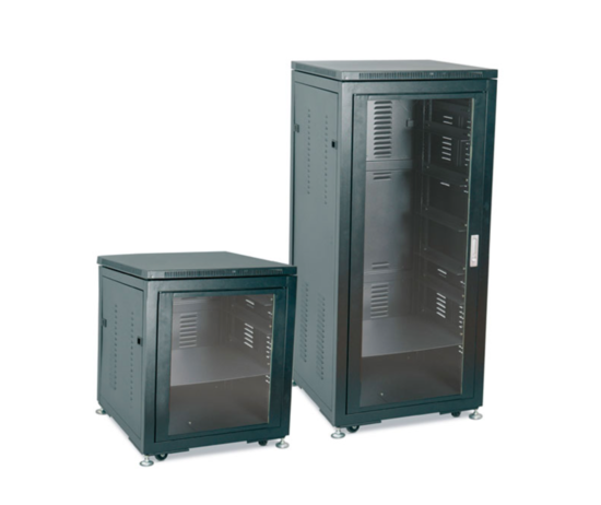 Baie d'installation, 19 pouces / 24U, porte, roulettes, prof. 430mm