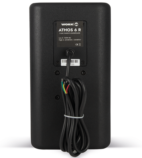 Enceinte passive IP54, LF 6 pouces+HF, 125W/8Ohms-30W/100V, noire