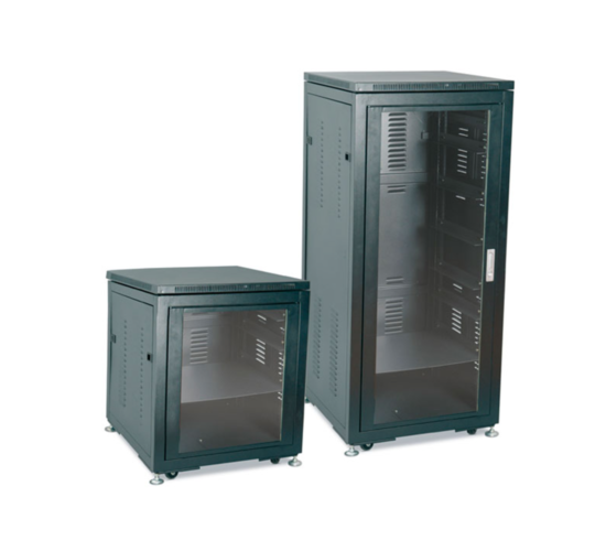 Baie d'installation, 19 pouces / 8U, porte, roulettes, prof. 430mm