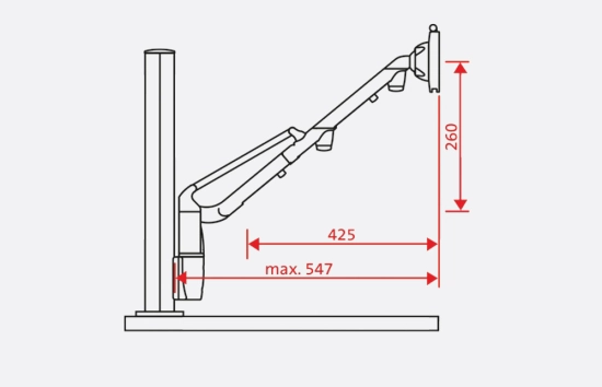 m!ka Monitor Arm M Height Adjustable 3-8kg