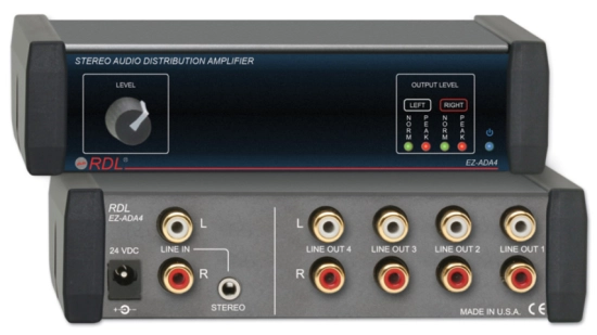 Amplificateur de distribution stereo - RDL EZ-ADA4X
