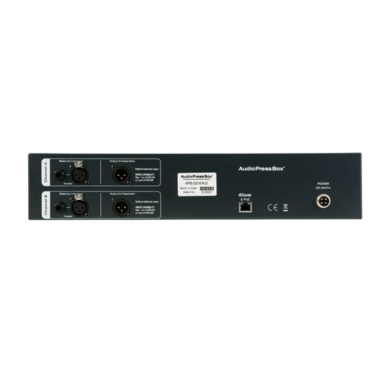 Boitier de presse rackable Dante, 2xIn/16xOut/2xLink Out, APB