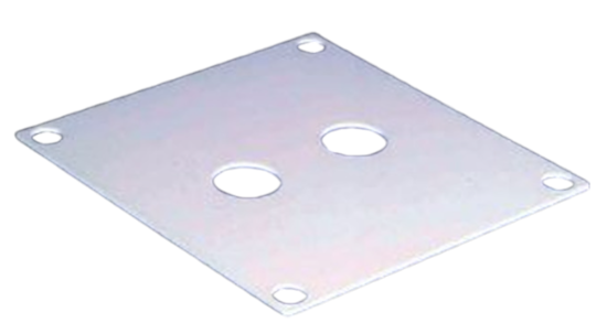 Plaque métallique 2 passages PG13.5 - livrée avec attaches - RAL9010