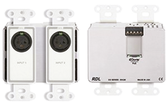 Interface Dante murale bidirectionnelle Mic/Line 2x2 - RDL DDS-BN2M