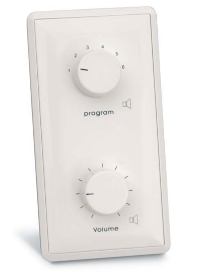 Contrôleur mural de volume - max 24W/100V  + sélecteur 6 positions 