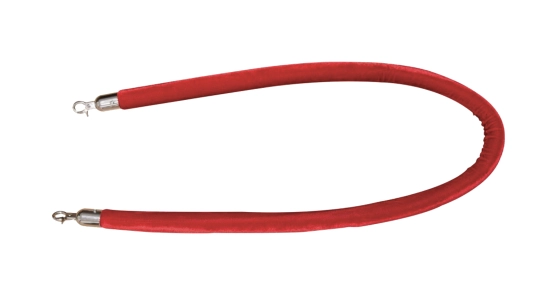 Cordon velours rouge avec mousquetons pour potelets