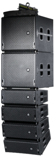 Caisson de grave cardioïde 3x1200W, 46cm+38cm, usage posé ou accroché