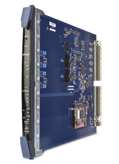 Carte audio DANTE gérant jusqu'à 64 ports Clearcom