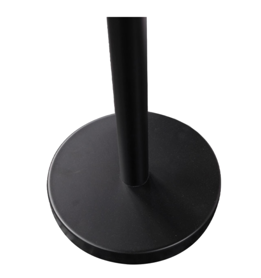 Potelet de signalisation noir avec enrouleur sangle rouge de 3 m.